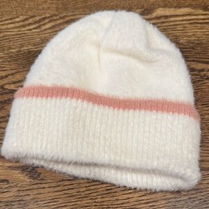BCBGeneration Soft Cream and Pink Kids Beanie